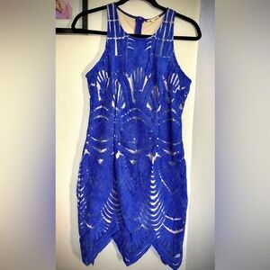 Tea & Cup Royal Blue Lace Embroidered dress.